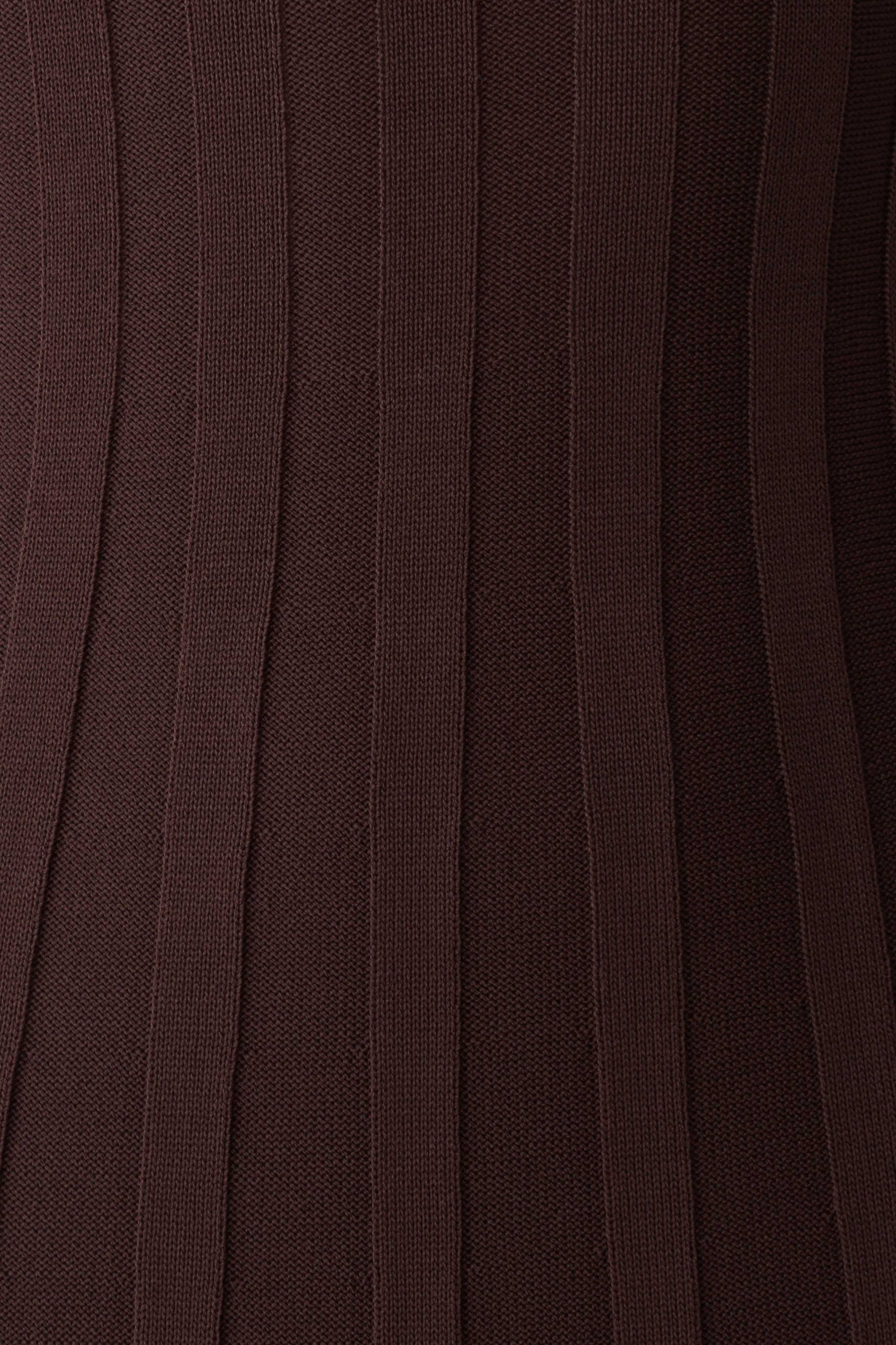 Pia Ribbed Strapless Maxi Dress - Chocolate