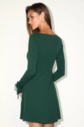 Adored Treatment Emerald Long Sleeve Tie Cuff Mini Dress