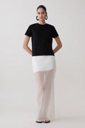 Ximena Organza Maxi Skirt - White