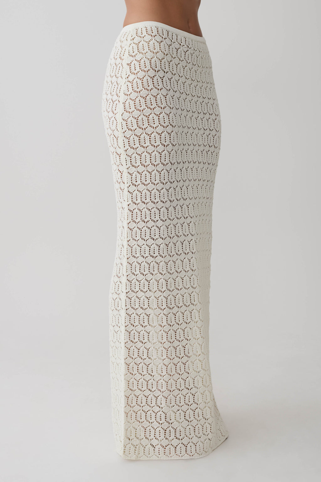 Courtney Crochet Knit Maxi Skirt - Ivory