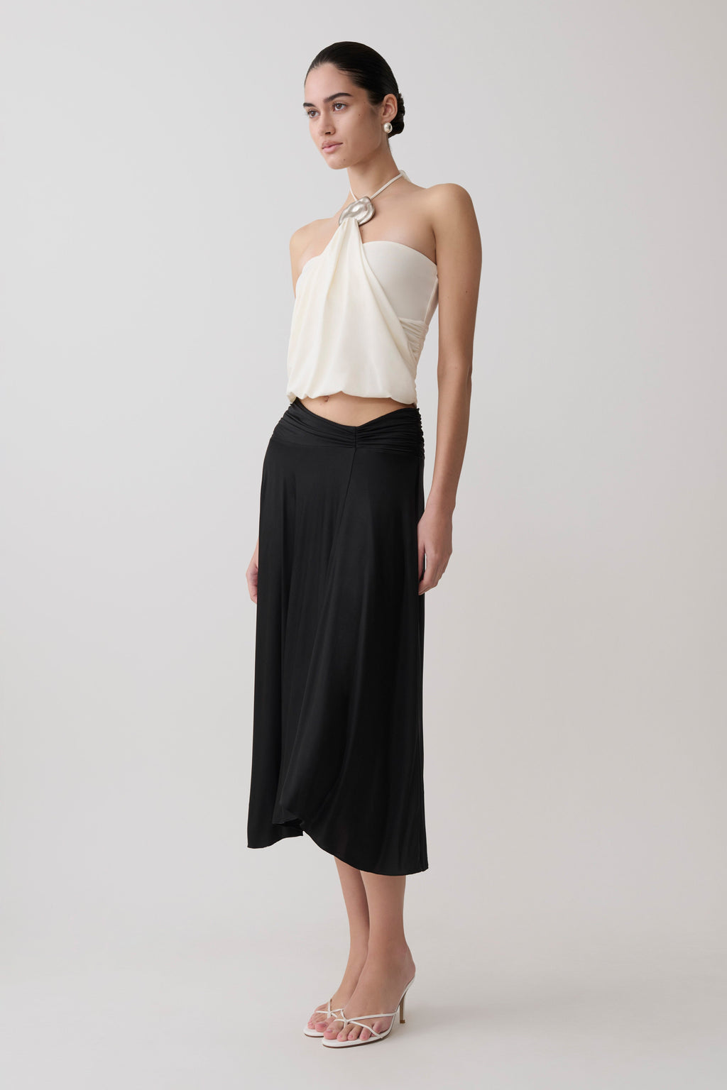 Luu Slinky Midi Skirt - Black