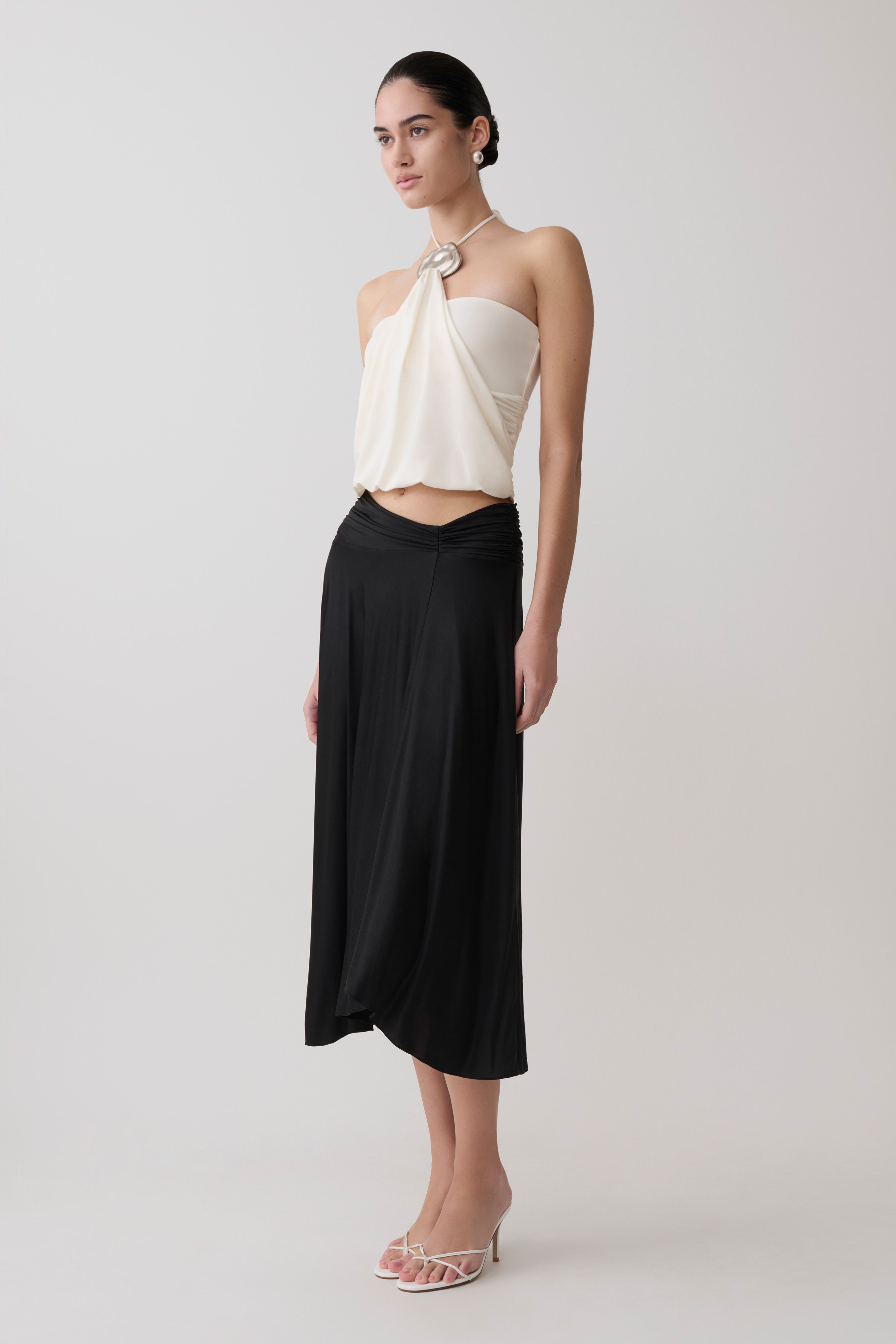 Luu Slinky Midi Skirt - Black