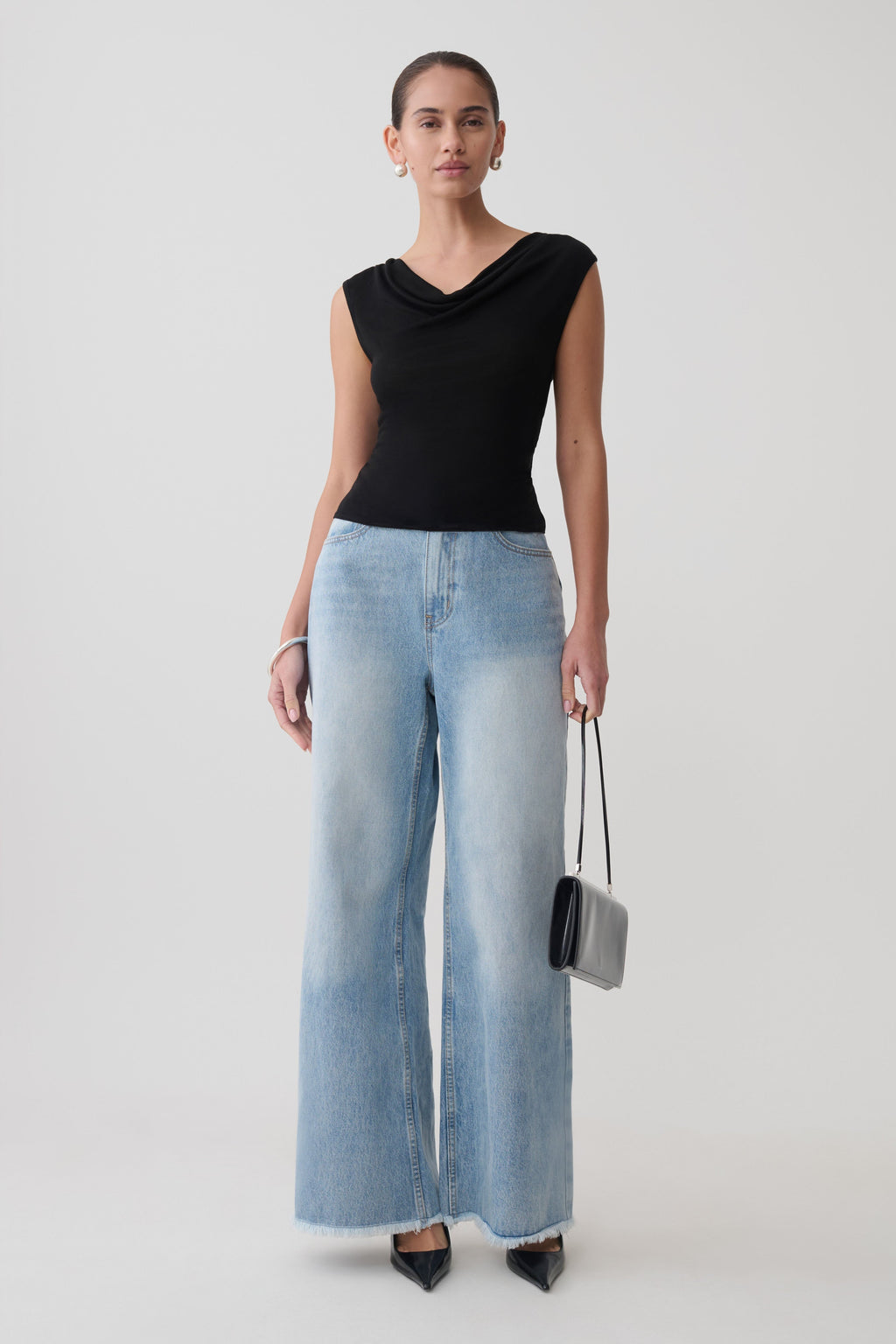 Ciaran Sleeveless Sheer Top - Black