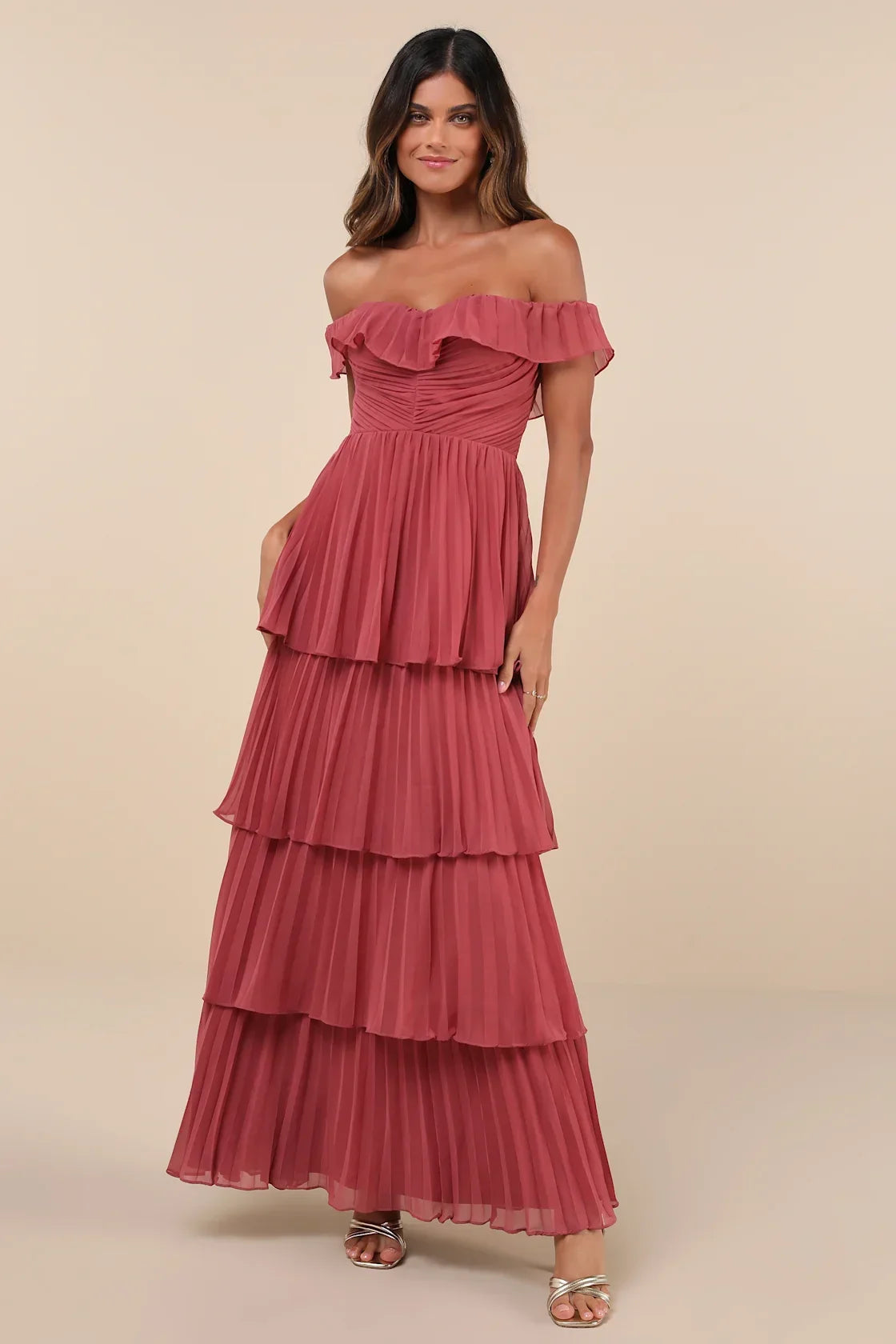 Always Remarkable Black Pleated Off-the-Shoulder Maxi Dress