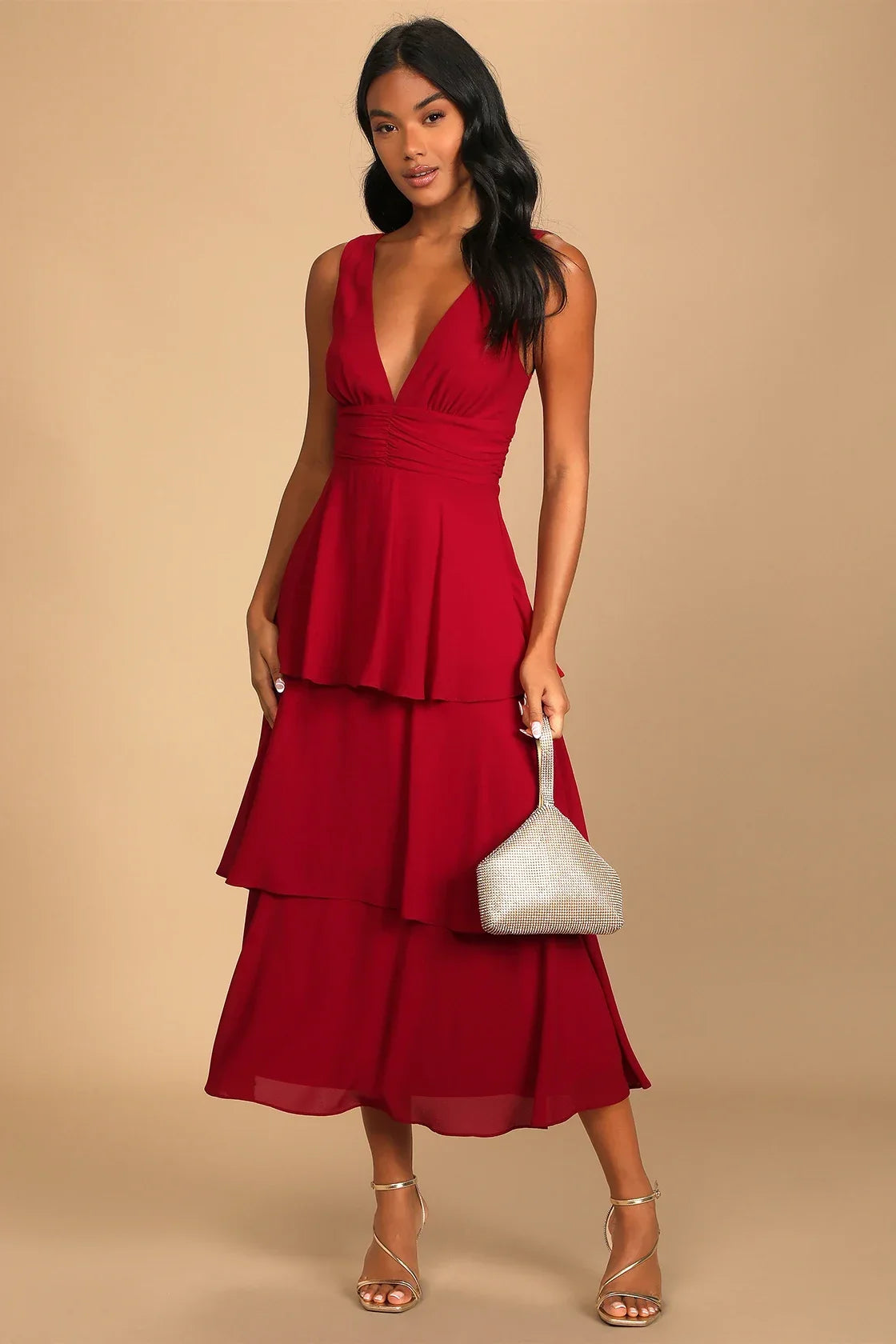 Celebration Time Aqua Sleeveless Tiered Midi Dress