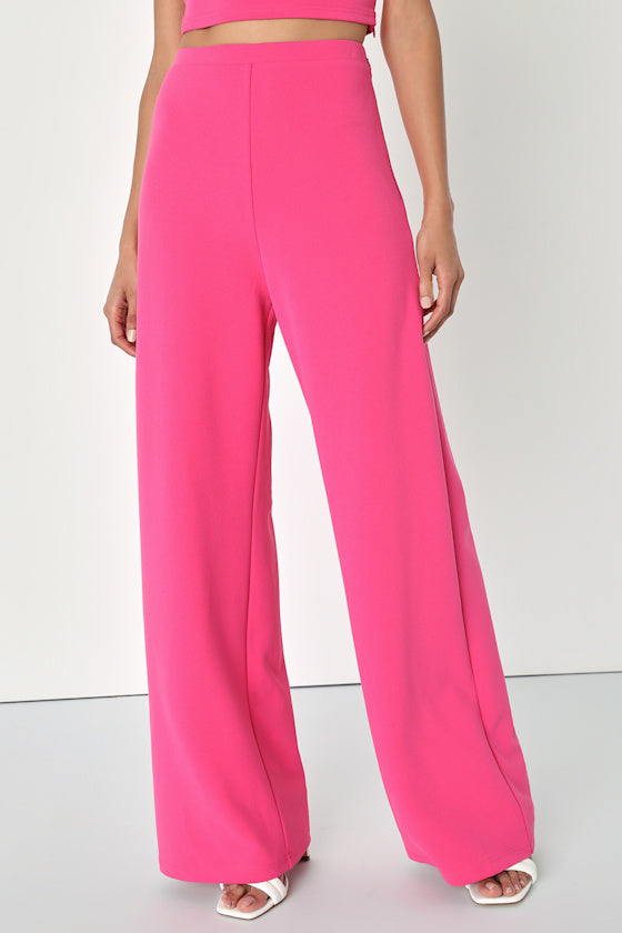 Amor and Beyond Hot Pink One-Shoulder Two-Piece Jumpsuit