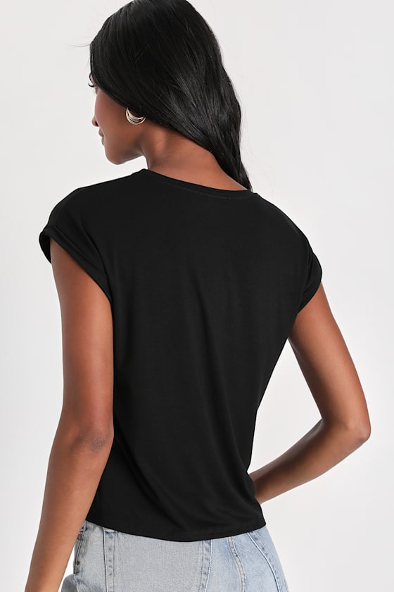 Easy Essential Black Short Sleeve Tee