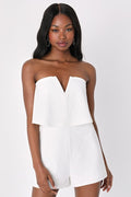 Power of Love White Strapless Romper