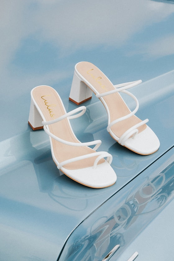 Kaylah White High Heel Sandals