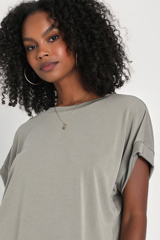 Cool Instincts Light Olive Green Short Sleeve Top