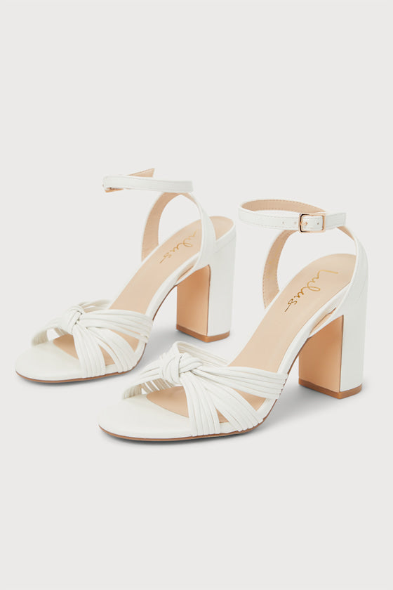 Woyy White Strappy High Heel Sandals