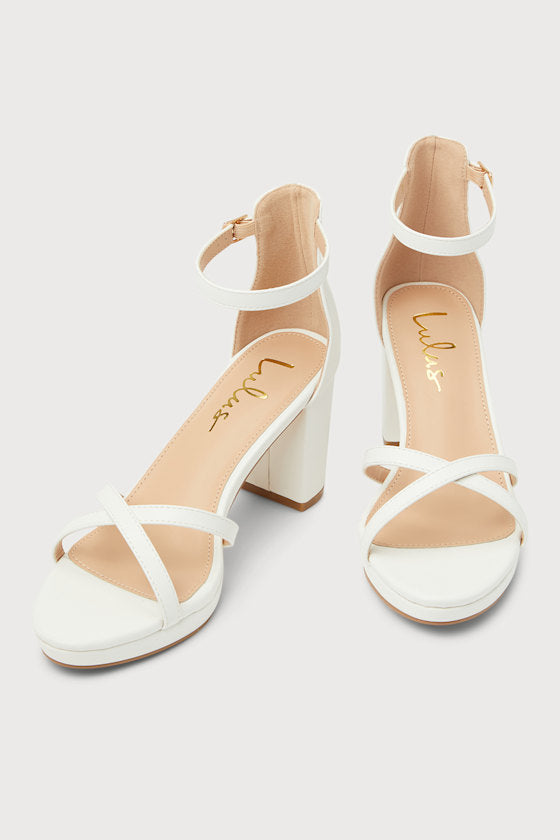 Dale White Platform Ankle Strap Low Heel Sandals