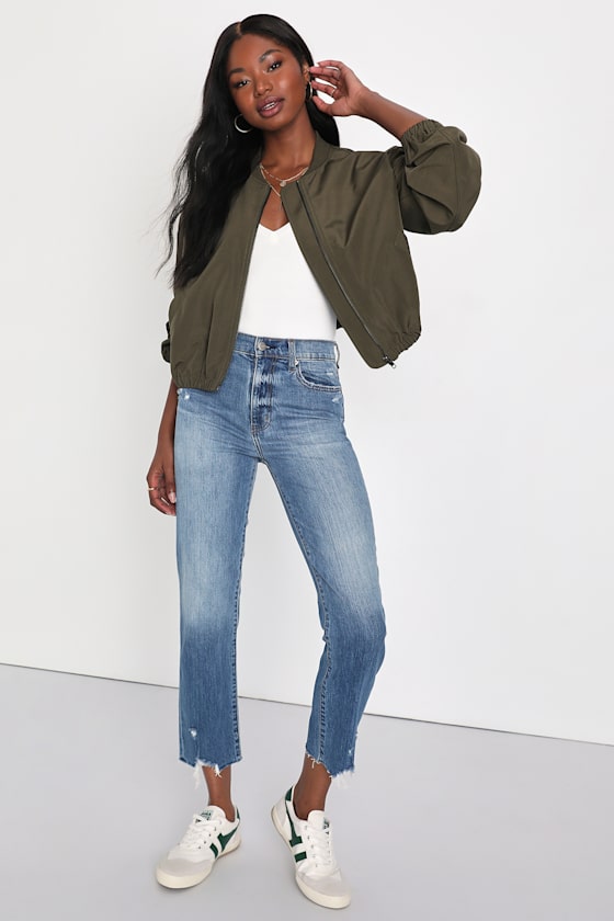 Cool Perfection Olive Green Bomber Jacket