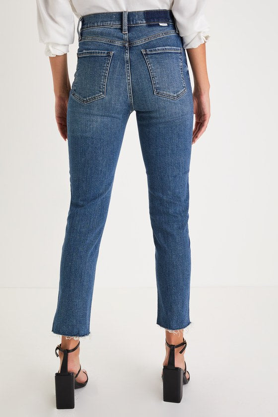 Daily Driver Dark Wash Distressed High-Rise Skinny Jeans