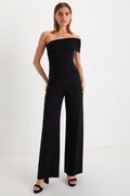 Transcend Time Black One-Shoulder Jumpsuit