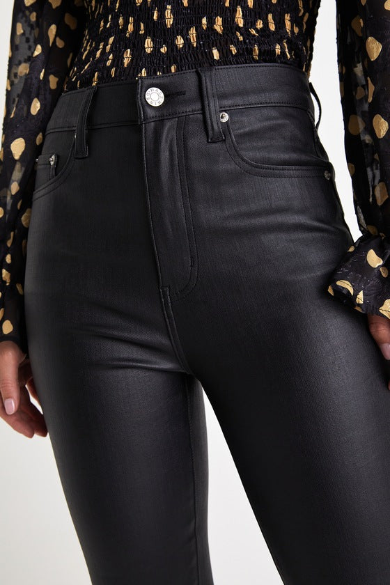 Daily Driver Black Coated High-Rise Skinny Jeans