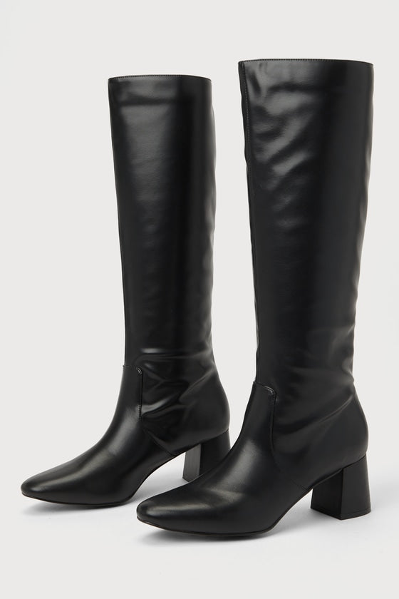 Bryson Black Knee-High Boots