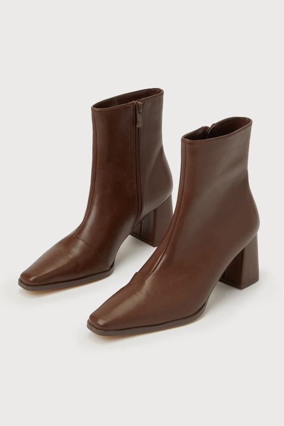 Ariyah Chocolate Brown Low Heel Ankle Booties