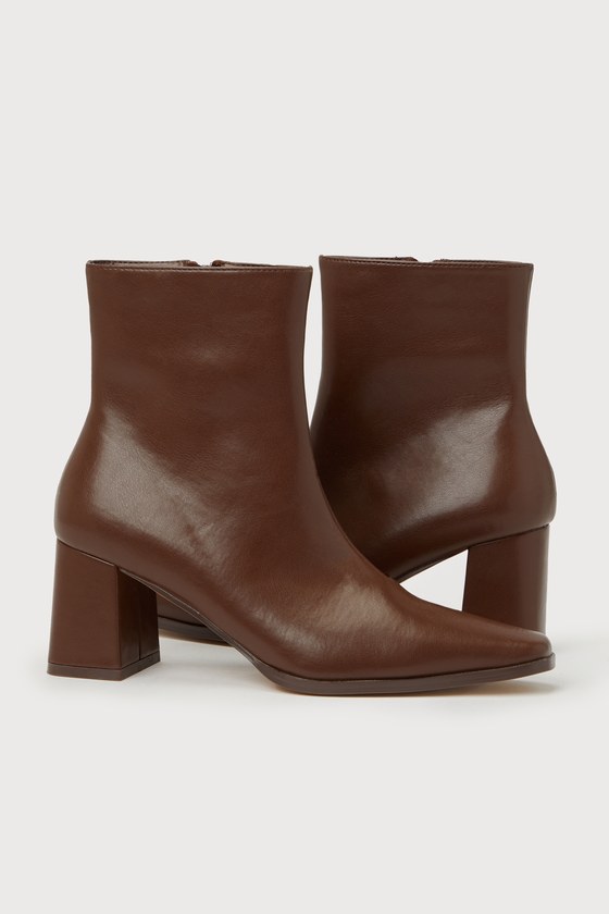 Ariyah Chocolate Brown Low Heel Ankle Booties