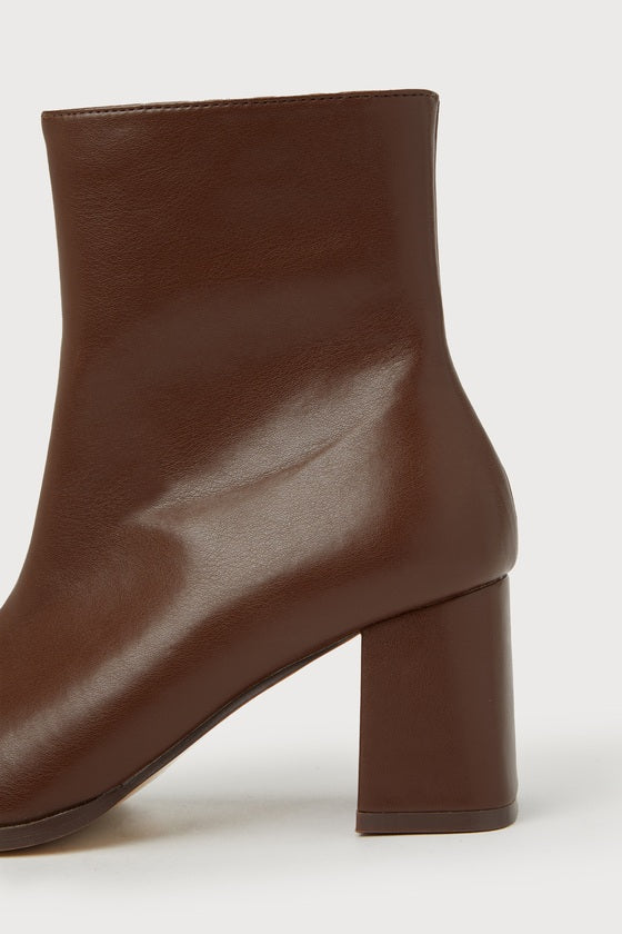 Ariyah Chocolate Brown Low Heel Ankle Booties