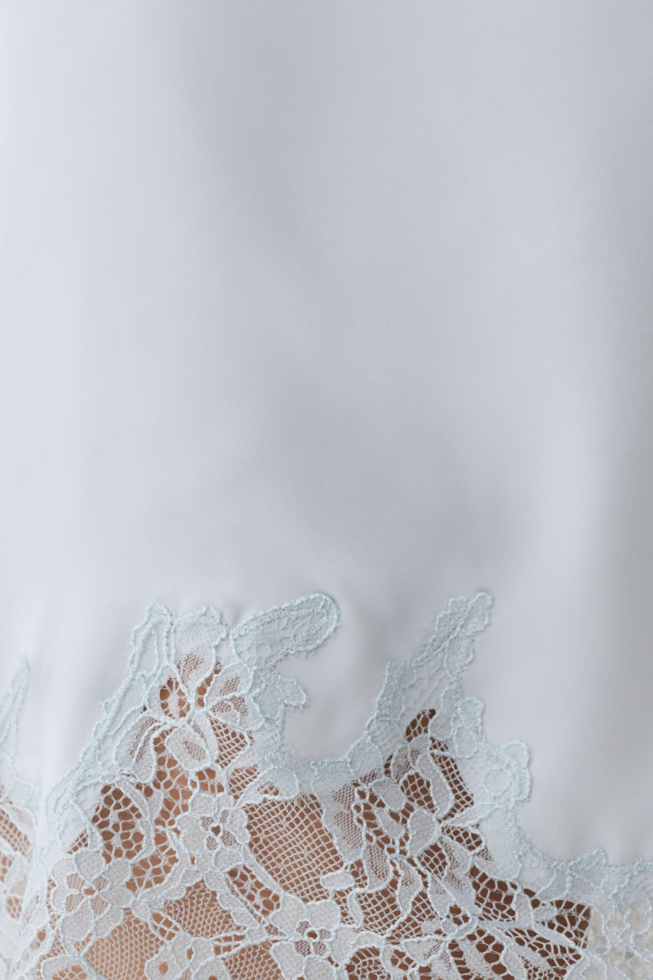 Nina Lace And Satin Mini Skirt - Ice Blue