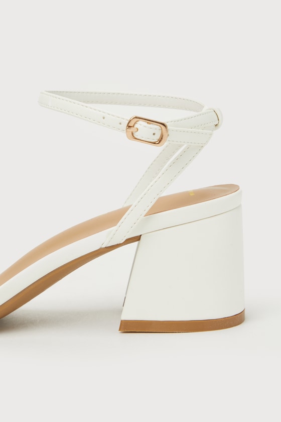 Biancca White Ankle Strap Sandals