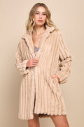 Classy Season Beige Faux Fur Coat