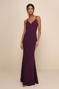 Moments of Bliss Purple Backless Mermaid Maxi Dress