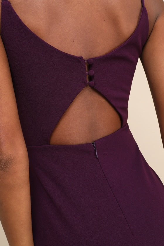 Moments of Bliss Purple Backless Mermaid Maxi Dress