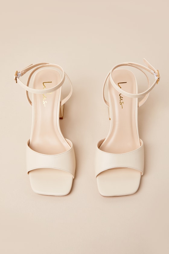 Faunna Bone Ankle Strap High Heel Sandals