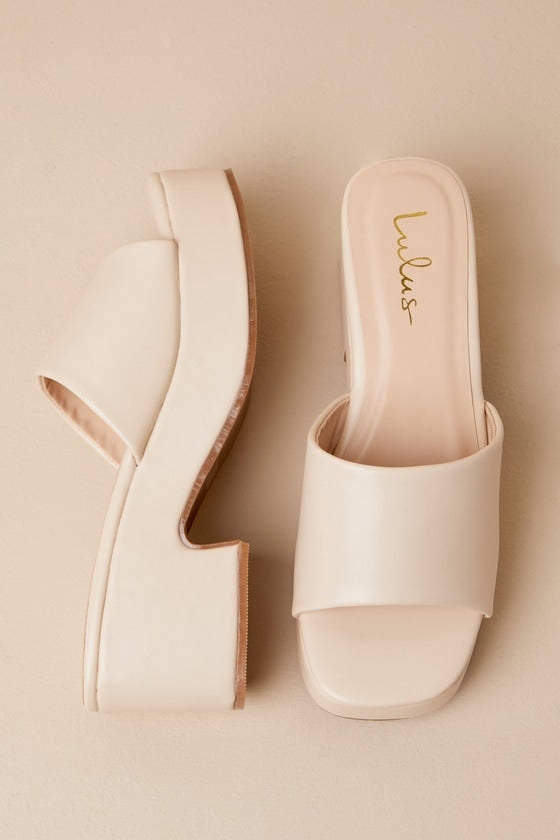 Etain Bone Platform Slide Sandals