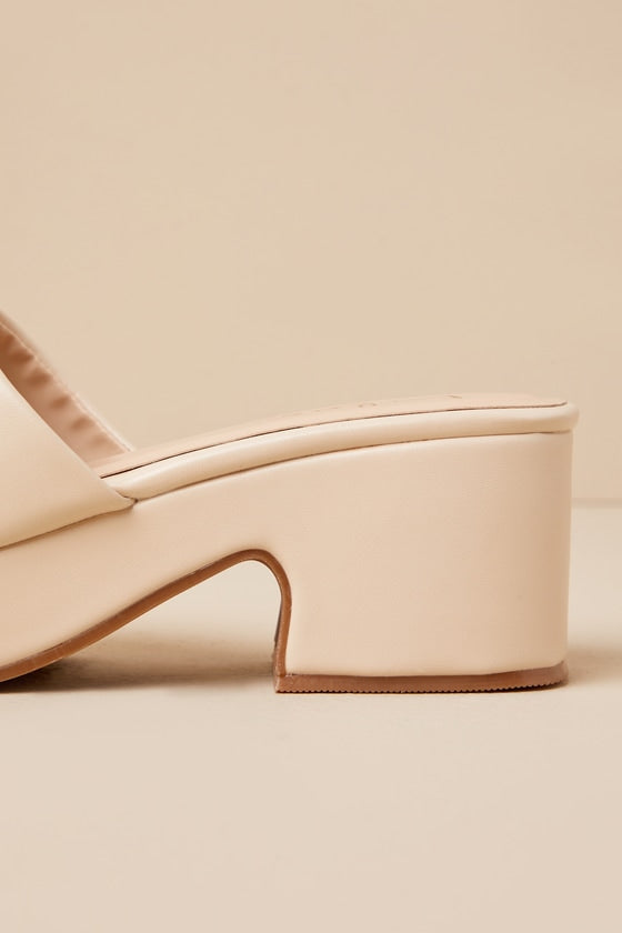 Etain Bone Platform Slide Sandals