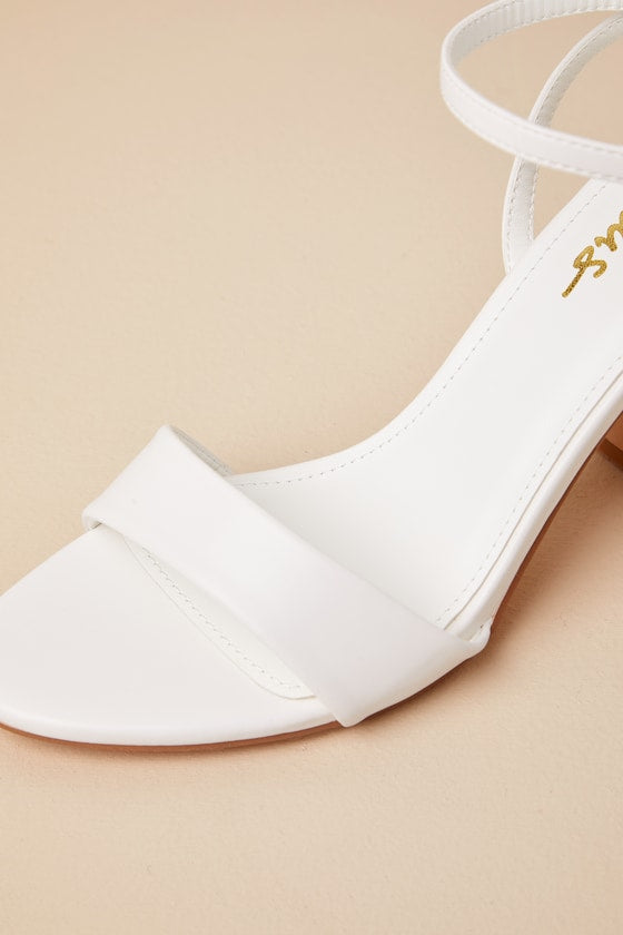 Lucinna White Ankle Strap High Heel Sandals