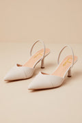 Verenna Ivory Pointed-Toe Slingback Pumps