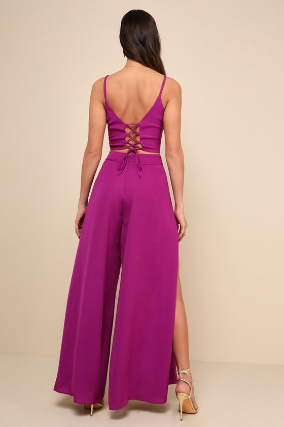 Out Tonight Magenta Two-Piece Jumpsuit