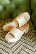 Etain Bone Platform Slide Sandals
