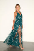 Elegant Moment Emerald Green Tie-Dye Backless Maxi Dress