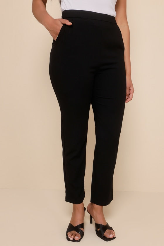 Kick It Black High-Waisted Trouser Pants
