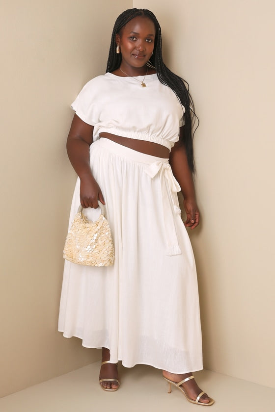 Brings You Back Ivory Two-Piece Midi Dress
