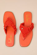 Alohi Orange Macrame Sandals