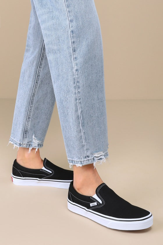 Classic Black Slip-On Sneakers