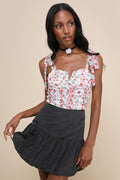 Aesthetic Mentality Black Bubble-Hem Mini Skirt