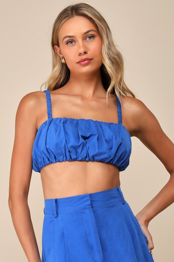 Compelling Aesthetic Blue Ombre Two-Piece Sleeveless Midi Dress