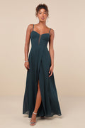 Stunning Grace Emerald Green Cutout A-Line Maxi Dress