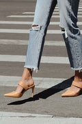 Faire Tan Pointed-Toe Mules