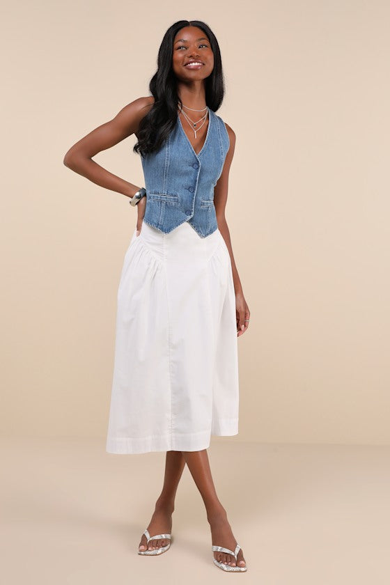 Coveted Appeal Medium Wash Denim Vest