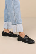 Wrenlie Black Horsebit Loafer Flats