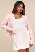 Delicate Aesthetic Cream Satin Bow Mini Skirt