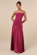 Compelling Style Plum Purple Strapless A-Line Maxi Dress