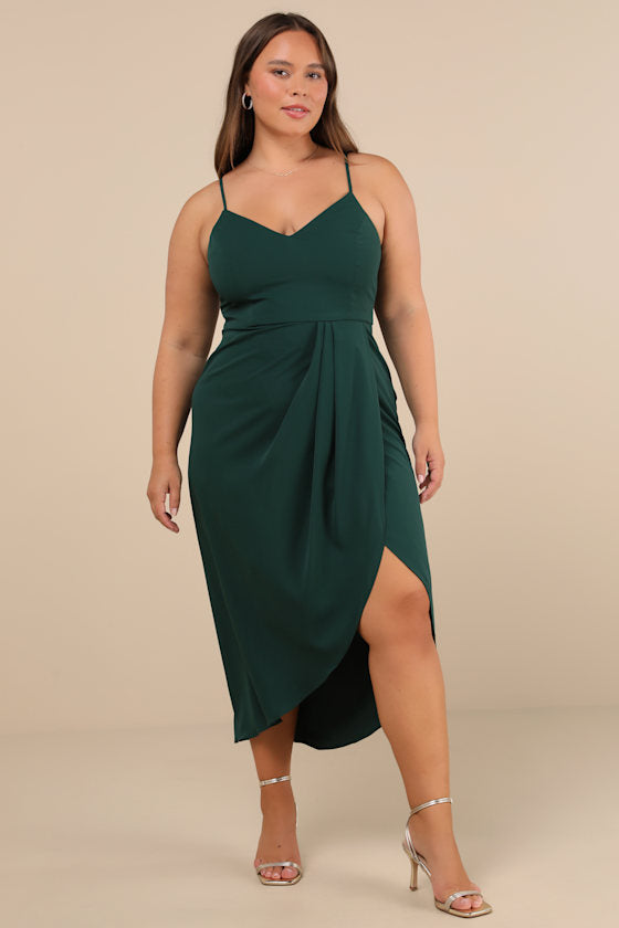 Reinette Dark Green Midi Dress